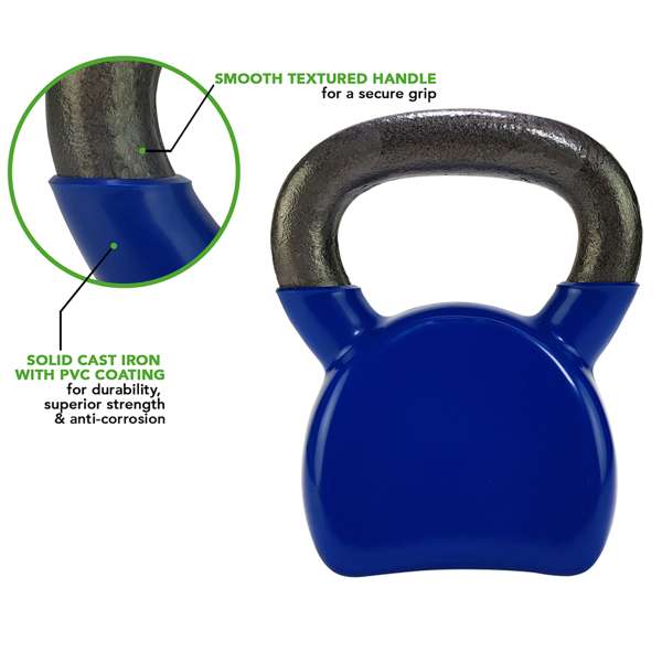 Tunturi Vinyl Kettlebell 12kg, Blue (5)